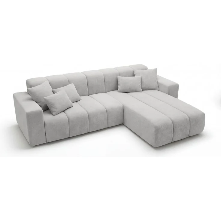 GRAINGOLD Ecksofa L-Form Nork, Wohnzimmer Ecksofa, Couch L-Form, Velour-Stoff, Schwarz, Rechts – Bild 6