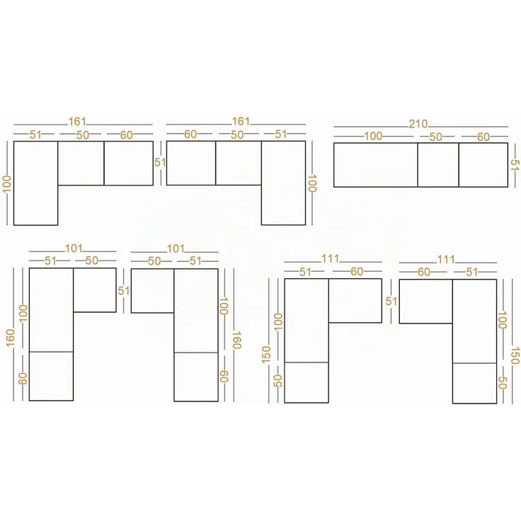 Marmex Möbel TRES SET J Kleiderschranksystem, offener Kleiderschrank mit Kleiderbügeln, Regalen, Schubladen, multifunktionales Kleiderschrankset für Schlafzimmer, laminierte Spanplatte, graubeige cashmere, 210x206x51 cm – Bild 7