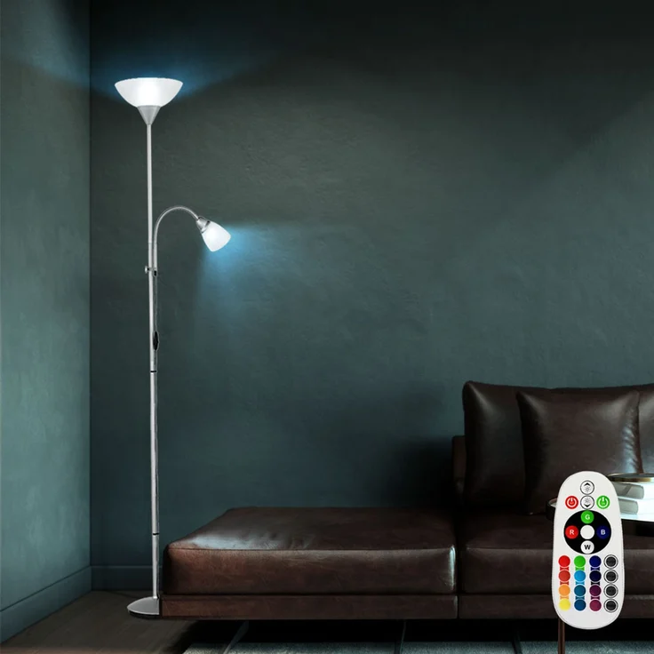 RGB LED Stehlampe, bewegliche Leseleuchte, H 180 cm – Bild 2