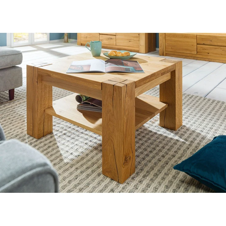 Couchtisch Wildeiche 70x70x45 natur geölt KENT #114 – Bild 8