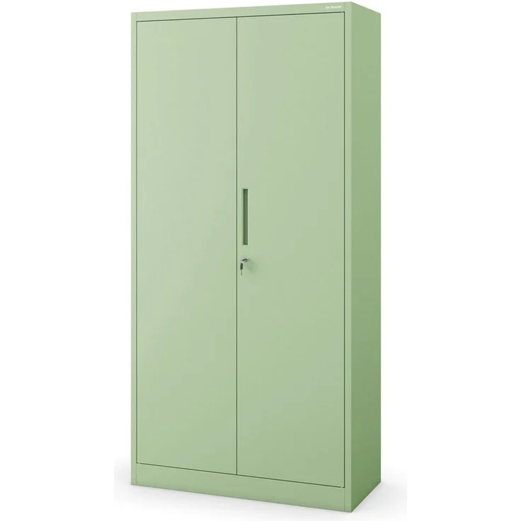 Jan Nowak Metallschrank 185 x 90 x 45 cm | Büroschrank Abschließbar mit Kleiderstange, Pulverbeschichtung | Aufbewahrungsschrank Umkleideschrank Spind Kleiderstange | Pastellgrün – Bild 1