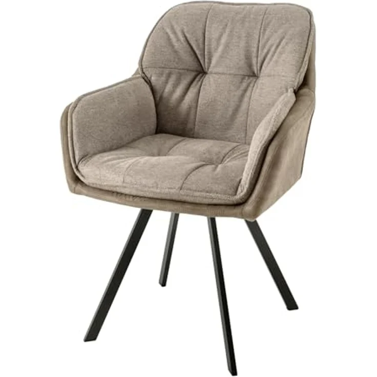 riess-ambiente Armlehnstuhl MR. LOUNGER vintage taupe (Einzelartikel, 1 St), Esszimmer · Microfaser · Metall · 180° drehbar · Retro Design – Bild 1
