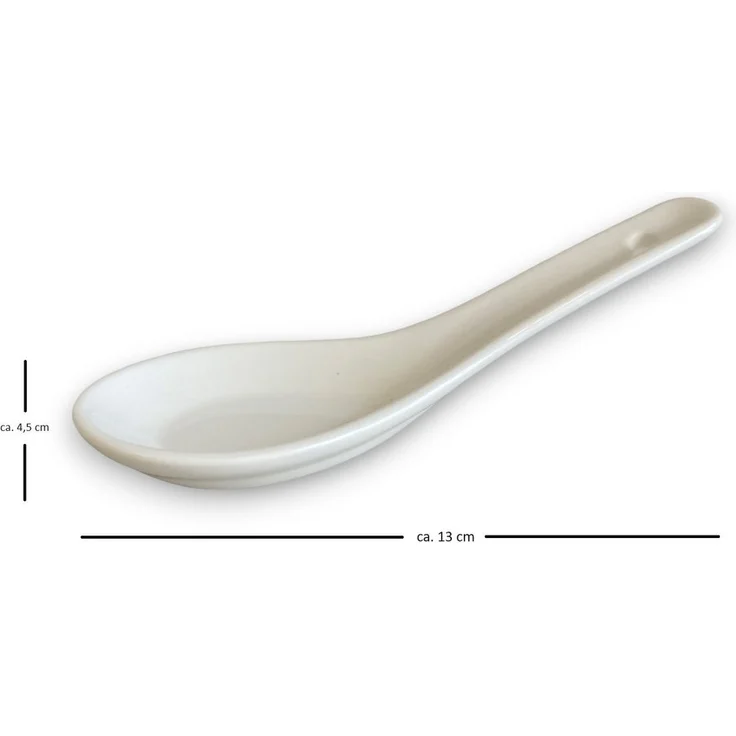 WestCraft Suppenlöffel White and black Series ASIATICA, Porzellan-Löffel-Set Asien / Ramen, 13 cm - Reis-Löffel - Suppen-Löffel, Servier-Löffel - Spoon-Set – Bild 2