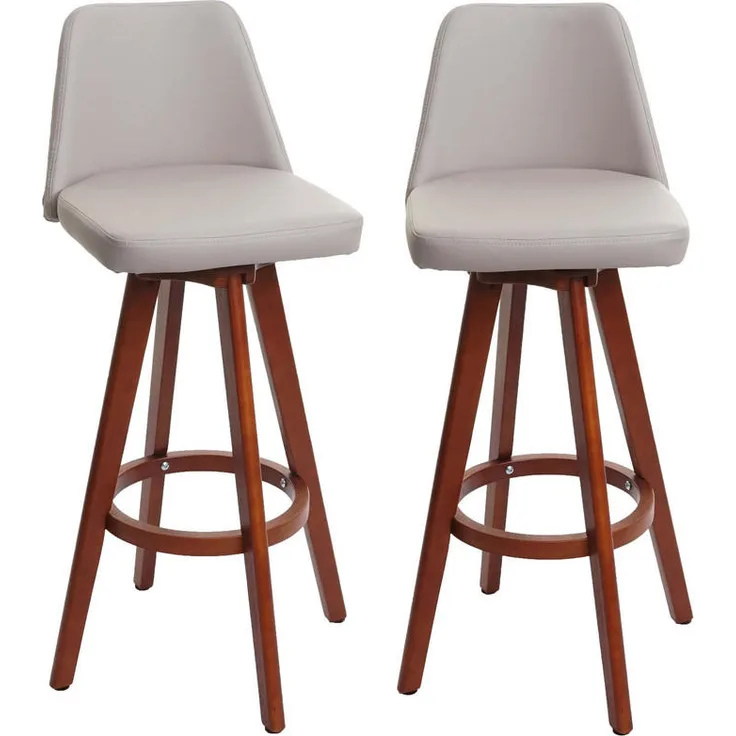 MCW Barhocker, Taupe, 360° drehbar, bequeme Polsterung, 39x105x45 cm, Esszimmer Barmöbel