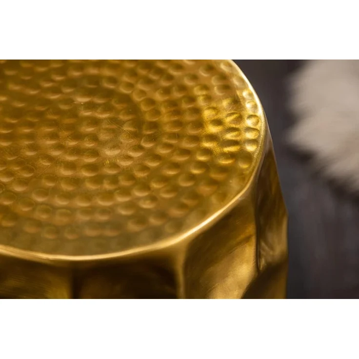 riess-ambiente Beistelltisch ORGANIC ORIENT Ø50cm gold (Einzelartikel, 1-St), Wohnzimmer · Metall · Hammerschlag Design · Handarbeit · rund · Waben – Bild 6