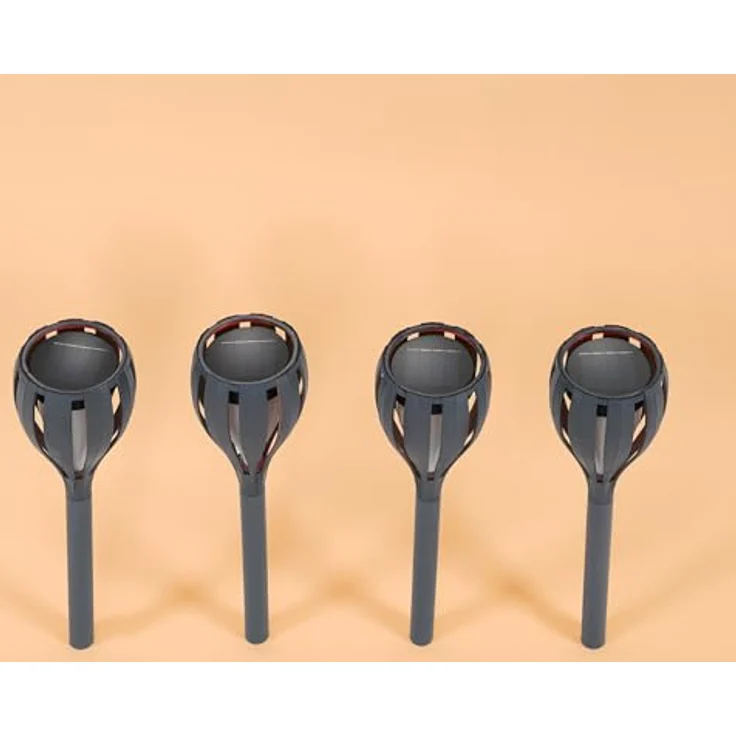 Esotec Solar Gartenleuchten Bioko, 4er Set, wetterfeste LED Stecklichter mit Akku, orange bernsteinfarben, Höhe 29,5cm, IP44 – Bild 4