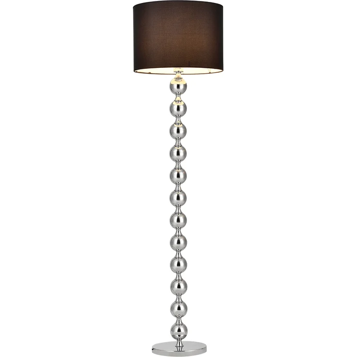 Lux.pro 'Spheric Black' Stehleuchte, Schwarz / Chrom, Ø48x155 cm – Bild 2