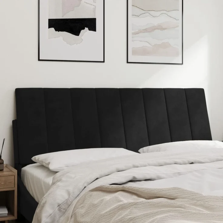 vidaXL Kopfteil-Kissen Schwarz 120 cm Samt – Bild 9