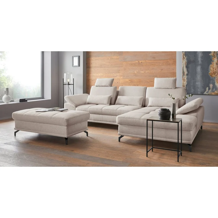 Places of Style Ecksofa Costello L-Form, mit Sitztiefenverstellung, Armteilverstellung und, 3 Nierenkissen, optional Bettfunktion und Bettkasten – Bild 5