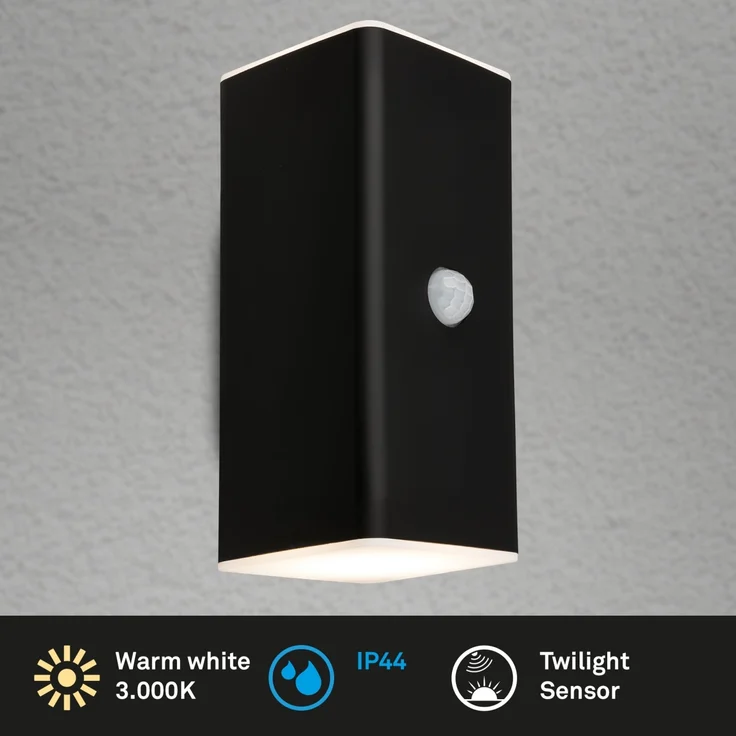 Briloner LED Akku-Außenwandleuchte Kona Akku 6W schwarz Bewegungssensor – Bild 4