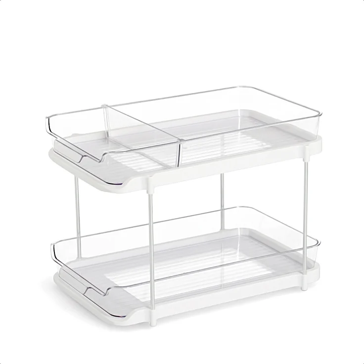 ZELLER Etagenregal 14757 aus Kunststoff mit zwei Ablagen, ausziehbar / Etagere – Bild 1
