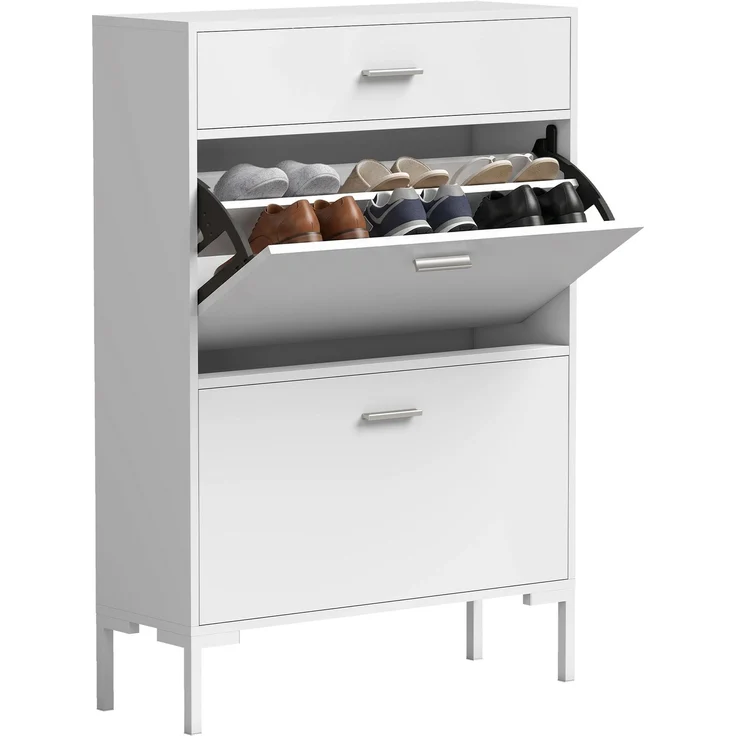 HOMCOM Schuhschrank, MDF, Weiß – Bild 1