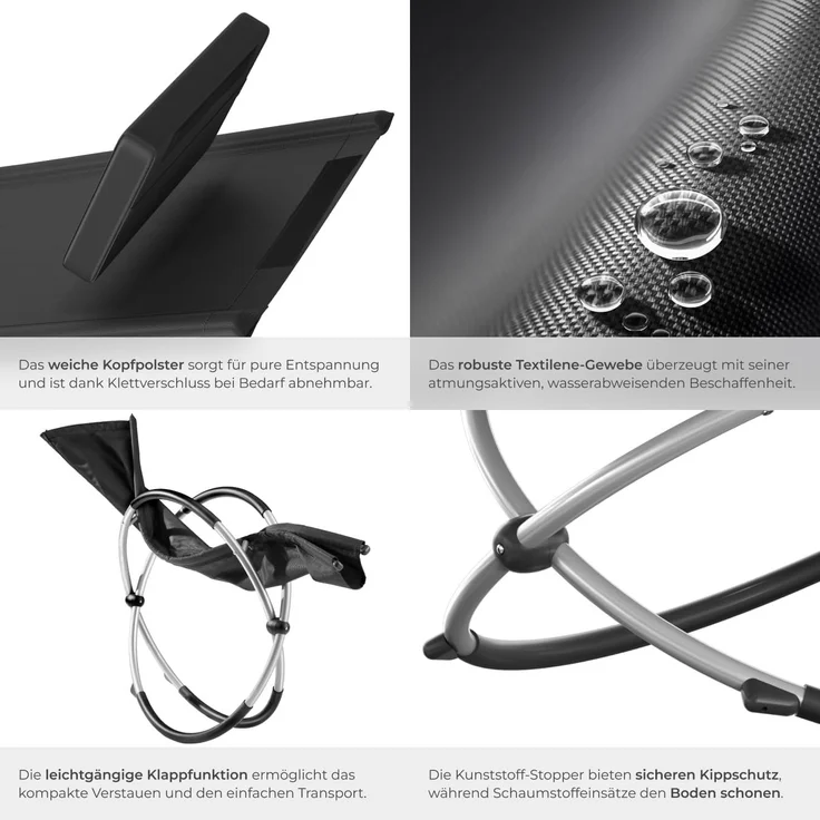 tectake Gartenliege Sonnenliege, 1, 1 St, 1tlg, mit Textilene – Bild 6