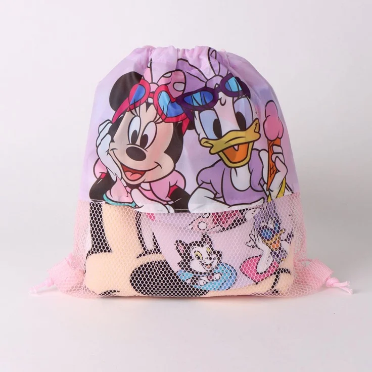 Disney Minnie Mouse Strand Set Kinder Badetuch 70 × 140 cm Cap Turnbeutel – Bild 2
