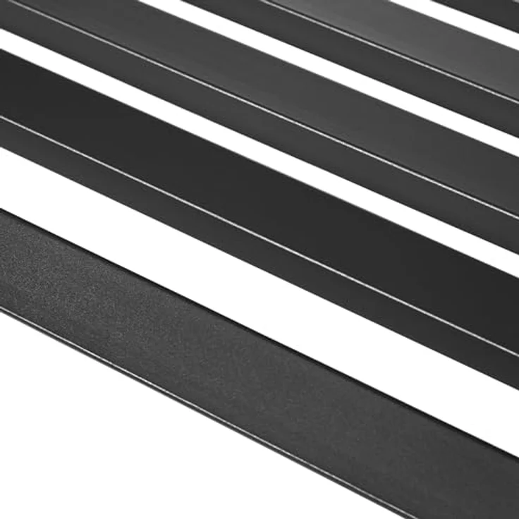 Outsunny Gartenbank Metall, schlichte Lattenoptik, wasserdurchlässig, schwarz, für 2 Personen – Bild 7