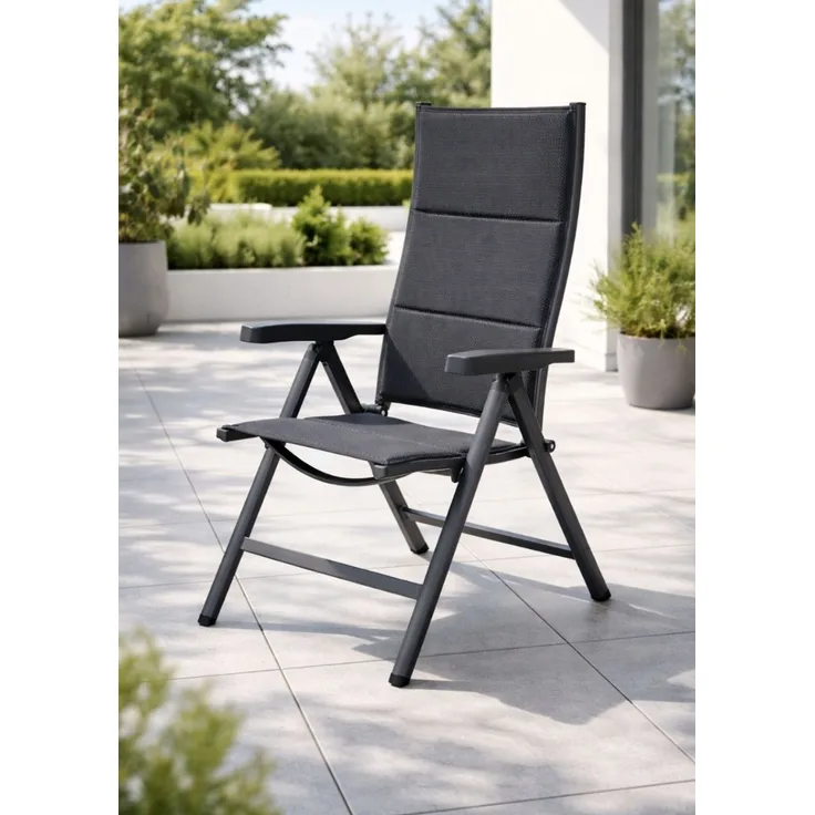 bel sol verstellbarer Aluminium Klappsessel / Gartenstuhl "Viviana", anthrazit