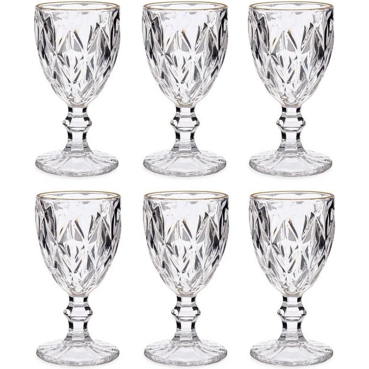 Wasserglas mit Goldrand, 254 ml, 6 Stück – Bild 4