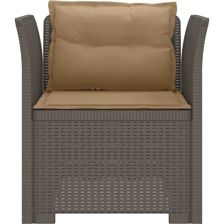 vidaXL 1-Sitzer Sessel mit Kissen Rattan-Look PP Hellgrau 8011882 – Bild 4
