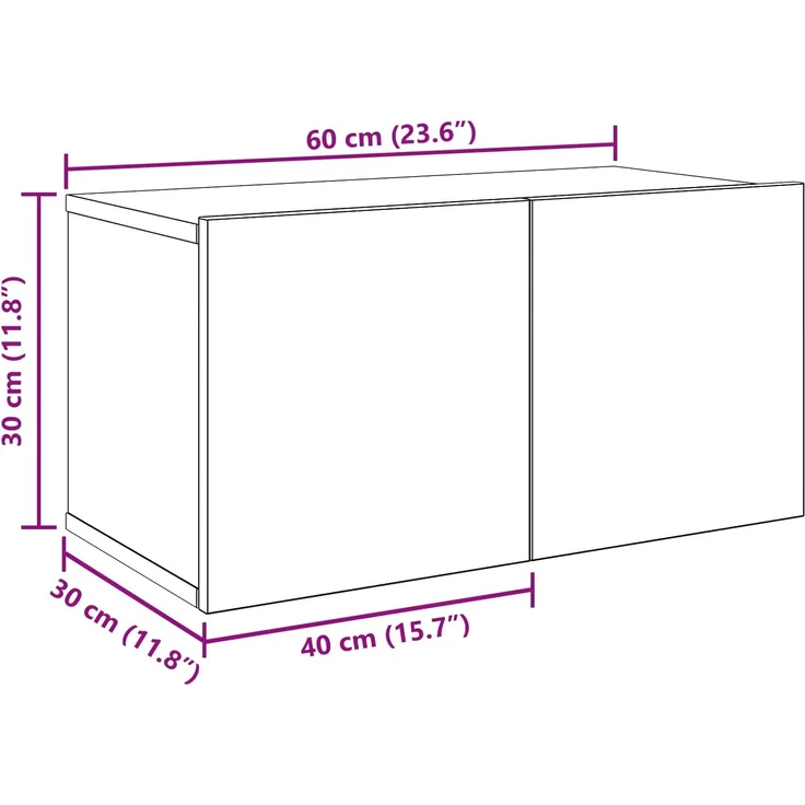 vidaXL TV-Schrankset Wandmontiert 3 pcs Holzwerkstoff 3438611 – Bild 9