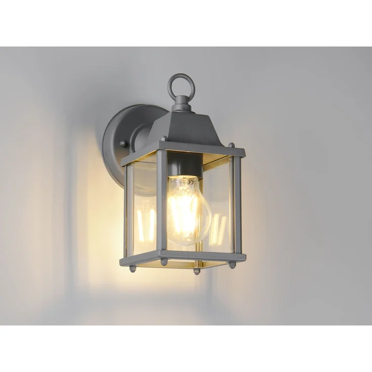 Landhausstil Außenwandleuchte MIRANDE, Wandlaterne Anthrazit, Höhe 22cm – Bild 3