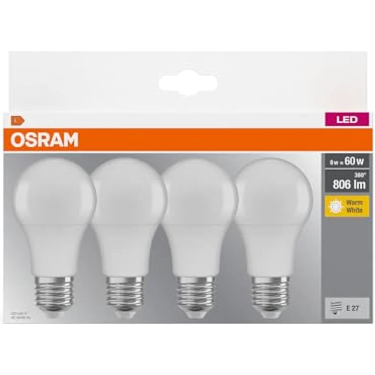 OSRAM LED-Lampe E27 Retro 8W matt, Multipack 4er, 2.700K, Ersatz für 60W Glühlampe – Bild 6