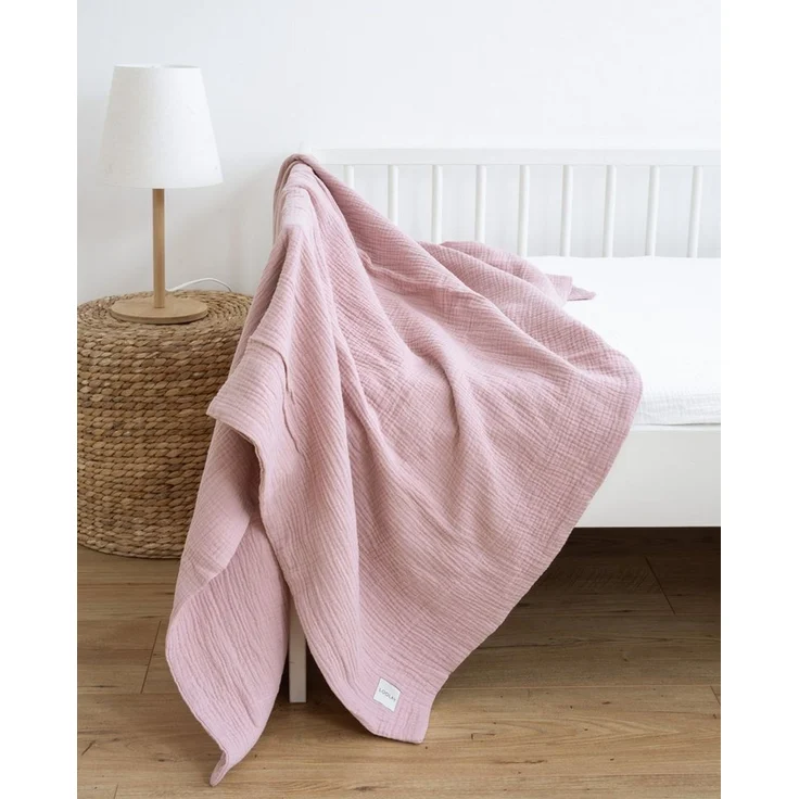 Wohndecke Musselin Tagesdecke 2-lagig dick Baumwolle Decke 120x120 150x200 cm, Loolay, Zweilagige Musselin Tagesdecke, atmungsaktiv & wärmend. – Bild 1