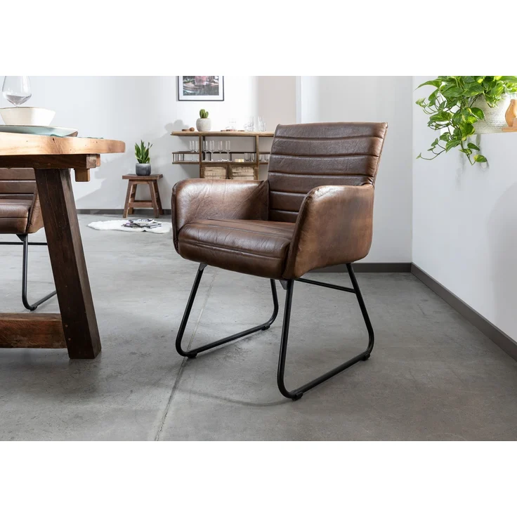 Stuhl Echtleder 62x62x84 dunkelbraun IRON LABEL #06 – Bild 9