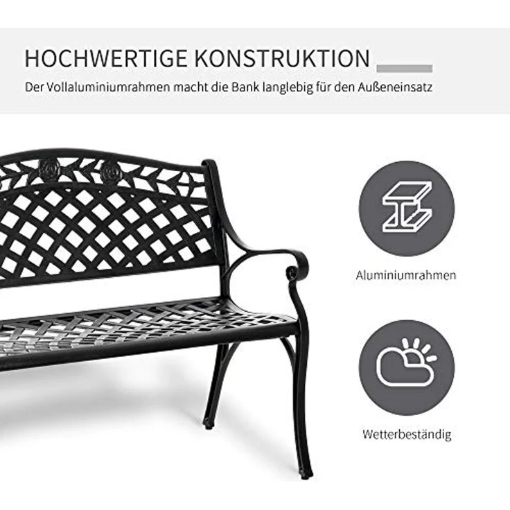 Outsunny Gartenbank Gartenbank aus Aluminium – Bild 7