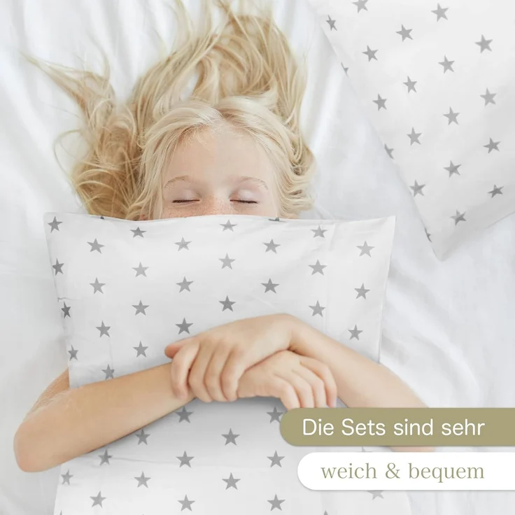 KiGATEX Kinderbettwäsche Kinderbettwäsche Elefanten 100% Baumwolle 40x60 + 100x135 cm – Bild 6
