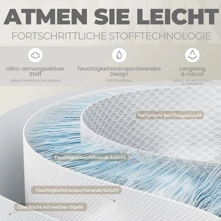 Dowinx Gaming-Stuhl Massage Gaming Stuhl Stoff mit Kopfstütze, Ergonomische Gaming Stuhl mit Fußstütze – Bild 2