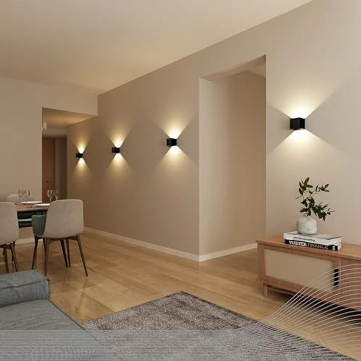 CALEX Volterra Wandleuchte, Akkuleuchte für Innen & Außen mit Bewegungsmelder, warmweißes Up & Down Licht, USB-C, kabellos, wasserdicht, Schwarz – Bild 5