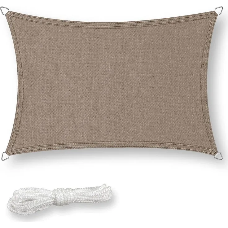 Sonnensegel Rechteck, HDPE 2x3 m, taupe