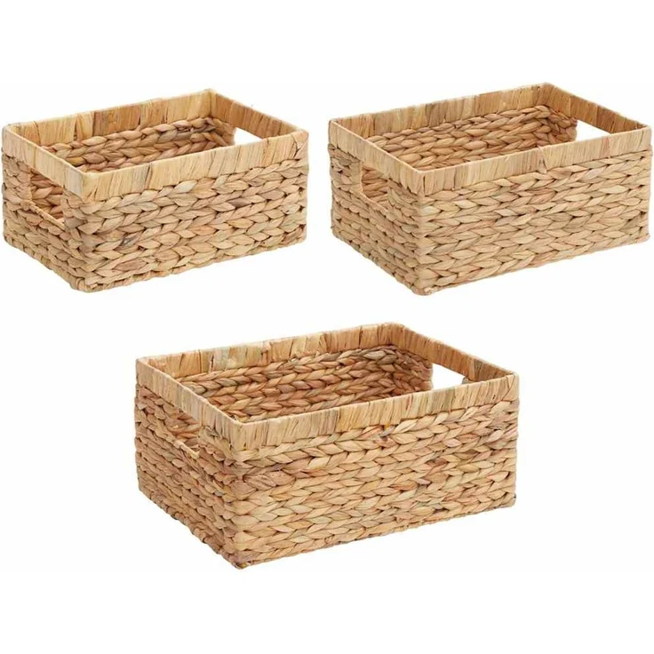 vidaXL Aufbewahrungskörbe 3 pcs Natur 40 x 30 x 18 cm Wasserhyazinthe 42020142 – Bild 4