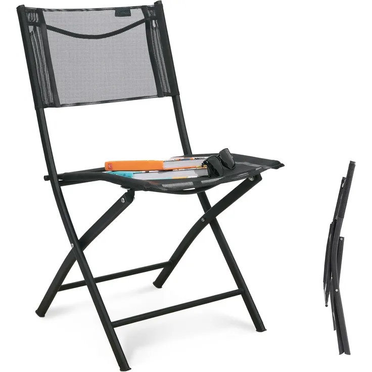 Homecall Klappbarer Gartenstuhl - (Schwarz)