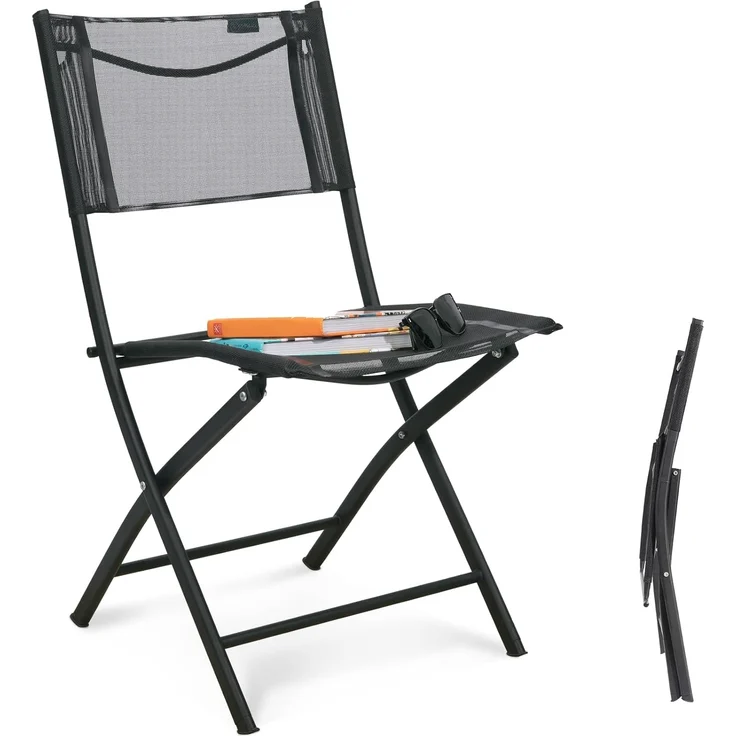 Homecall Klappbarer Gartenstuhl - (Schwarz) – Bild 1