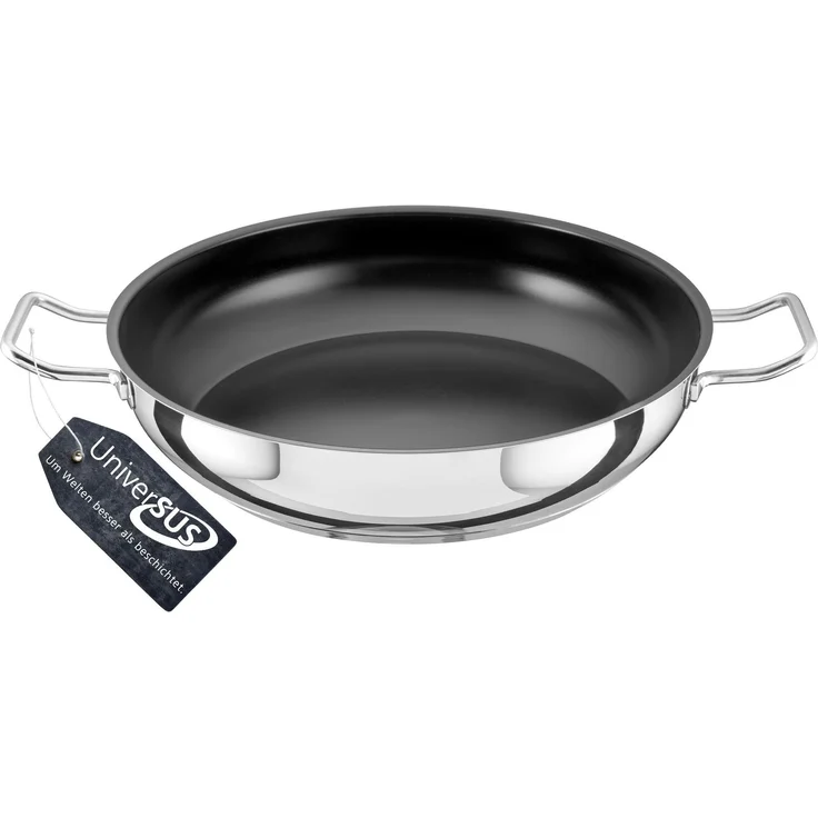 GastroSUS Industar PLUS Schmorpfanne mit UniverSUS Oberflächenstruktur, 163151-32, Edelstahlpfanne Induktion, 32 cm