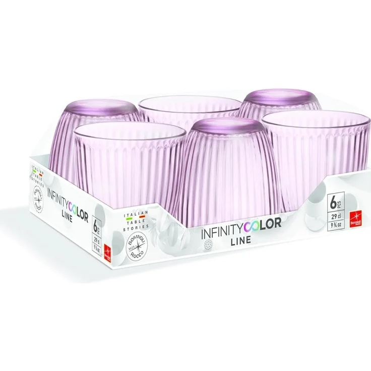 Gläserset Bormioli Rocco Line Lila 6 Stück Glas (290 ml) – Bild 3