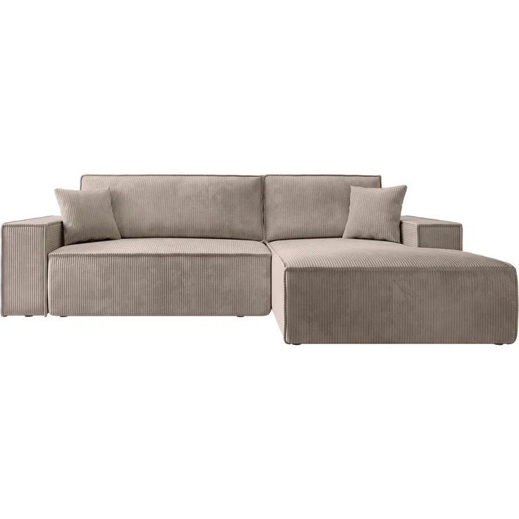 Selsey 'Farese ' Ecksofa mit Cordbezug, Schlaffunktion und Stauraum, Beige, rechts – Bild 8