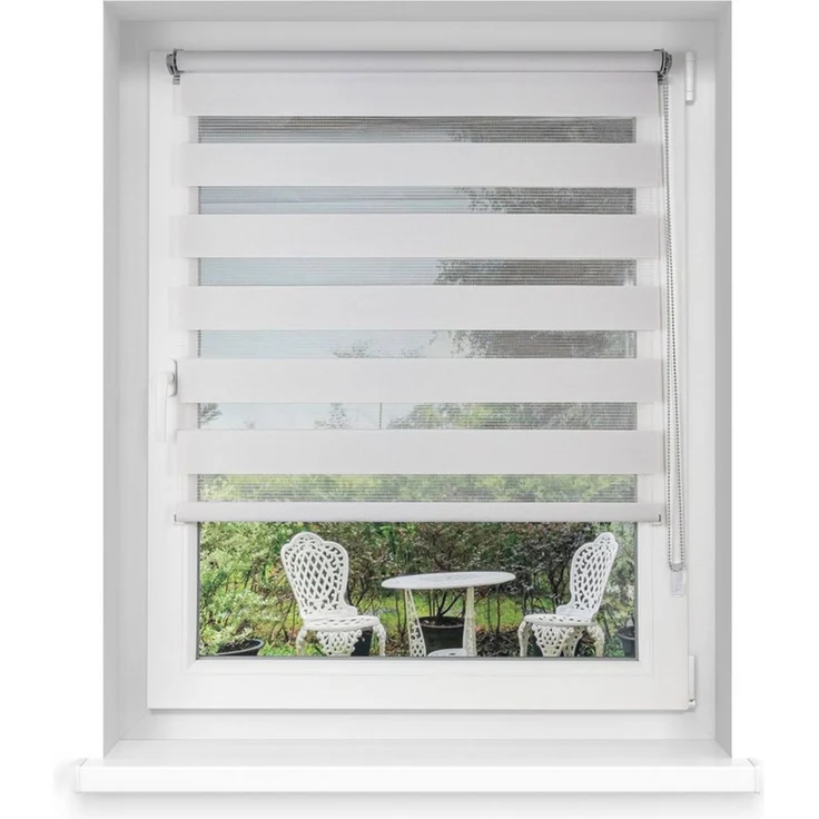 Doppelrollo Premium Klemmfix Doppelrollo / Duo Rollo, 30x120 cm, grau, Victoria M, blickdicht, ohne Bohren, freihängend, Klemmfix – Bild 1