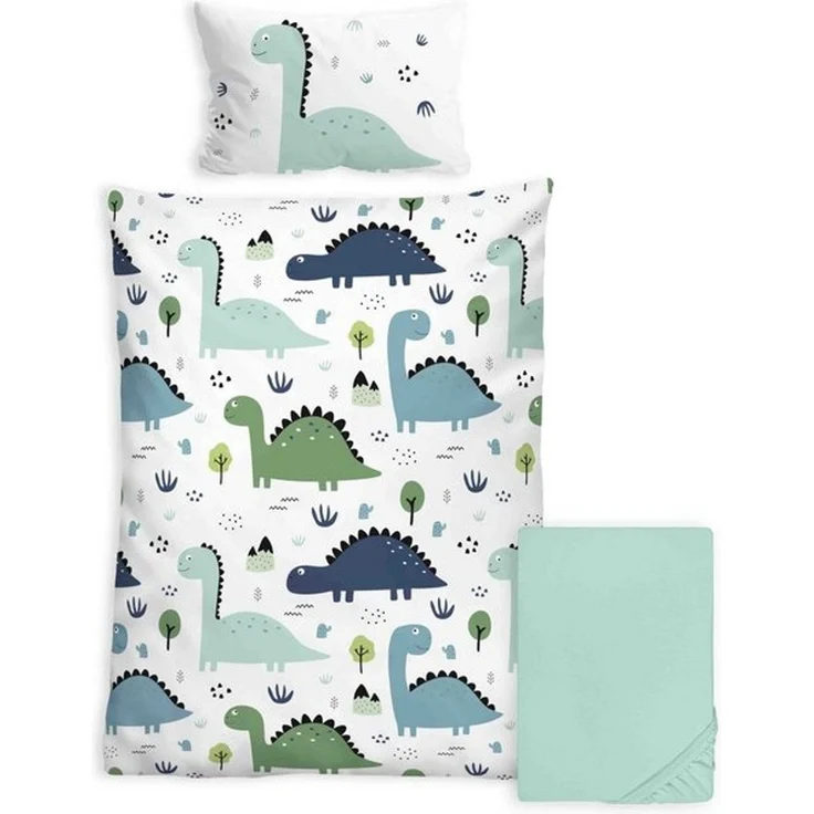 Stoffschmiede Kinderbettwäsche, 3-Teilig, Dinosaurier, Bio-Baumwolle – Bild 2