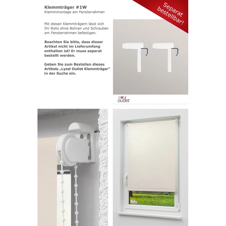 Lysel Outlet - Basisrollo Tageslicht Apricot, (B x H) 122.50x175 cm in beige/apricot – Bild 8