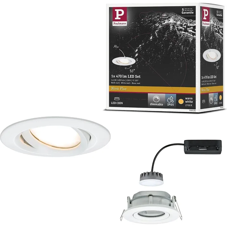 Paulmann No. 93681 Einbauleuchte LED Nova Plus 1x6W weiß dimmbar