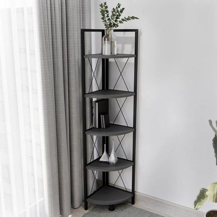 VCM Standregal Insasi 919833 Anthrazit H. 160 x B. 34 x T. 34 cm – Bild 2
