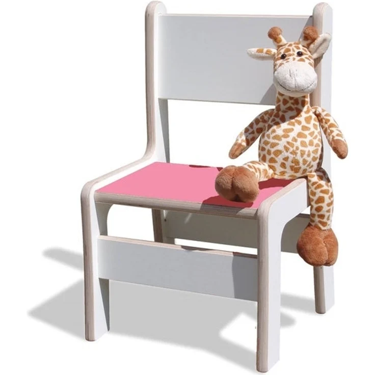 ELI Kinderstuhl - Weiß mit bunter Sitzfläche - Rosa