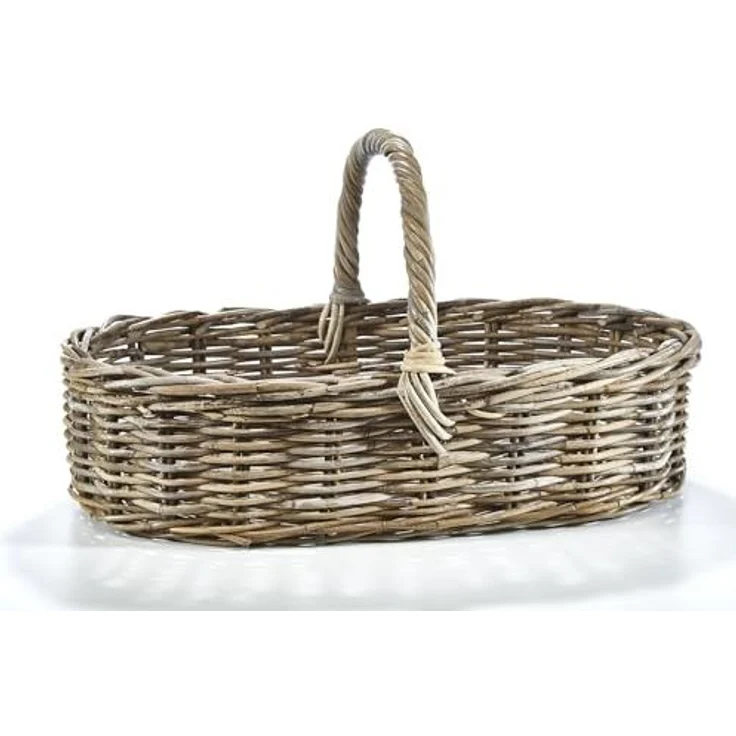 Kobolo Tablett Dekotablett Serviertablett aus Rattan kubu grey, Rattan – Bild 6