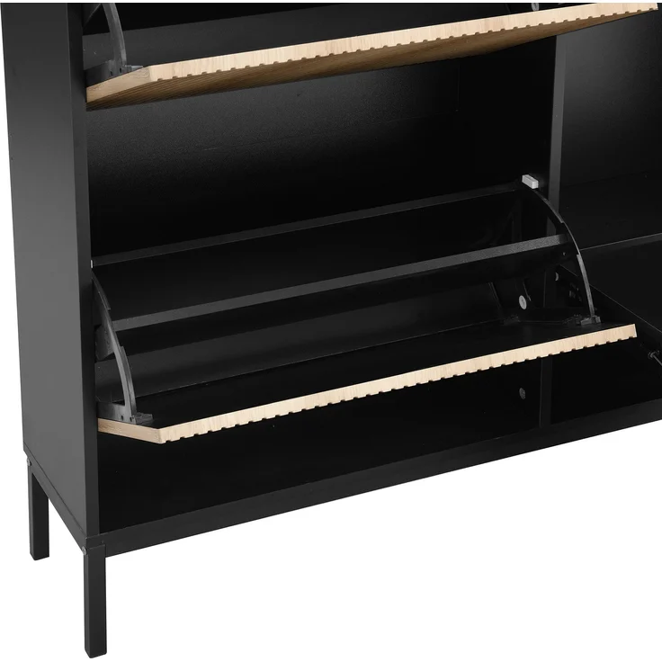 Schuhschrank 100x25x100 cm mit ausziehbarer Sitzbank – Bild 10