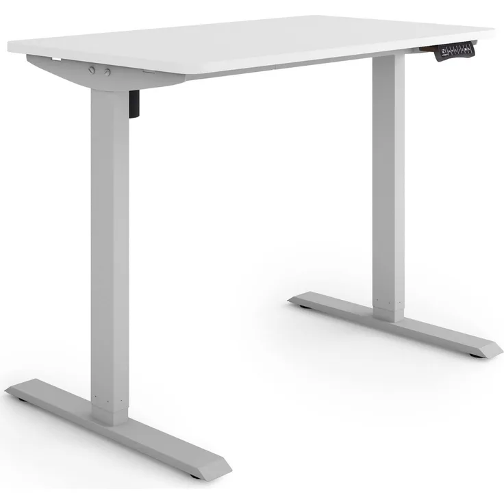 ESMART Germany ETX-121GW 100x60 cm Weiß Ergonomischer Steh-Sitz-Schreibtisch Stufenlos elektrisch höhenverstellbar 73,5-123,5cm 3X Memory Aktivitätserinnerung Soft-Start/Stopp Schnelle Montage