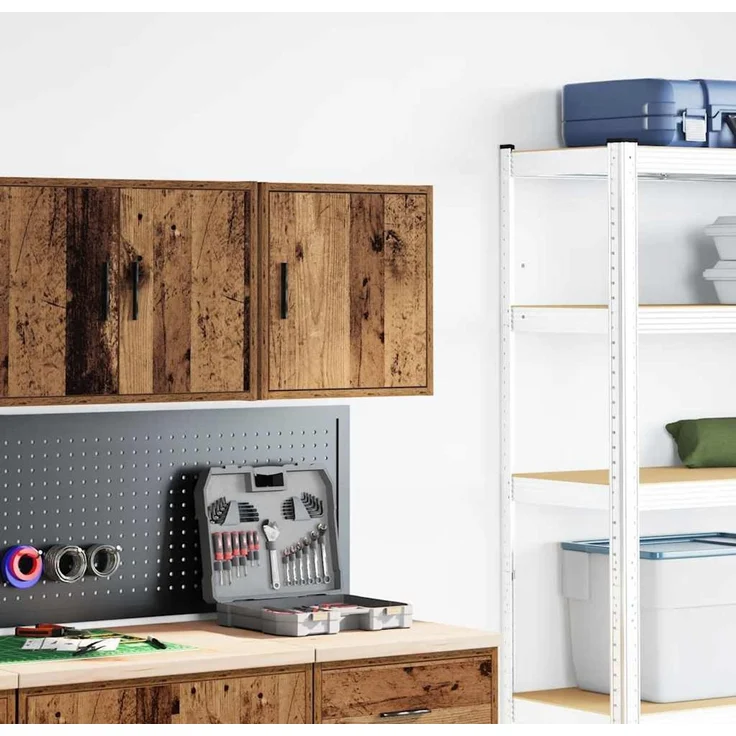 vidaXL Garagen-Wandschrank Altholz-Optik Holzwerkstoff 860639 – Bild 3