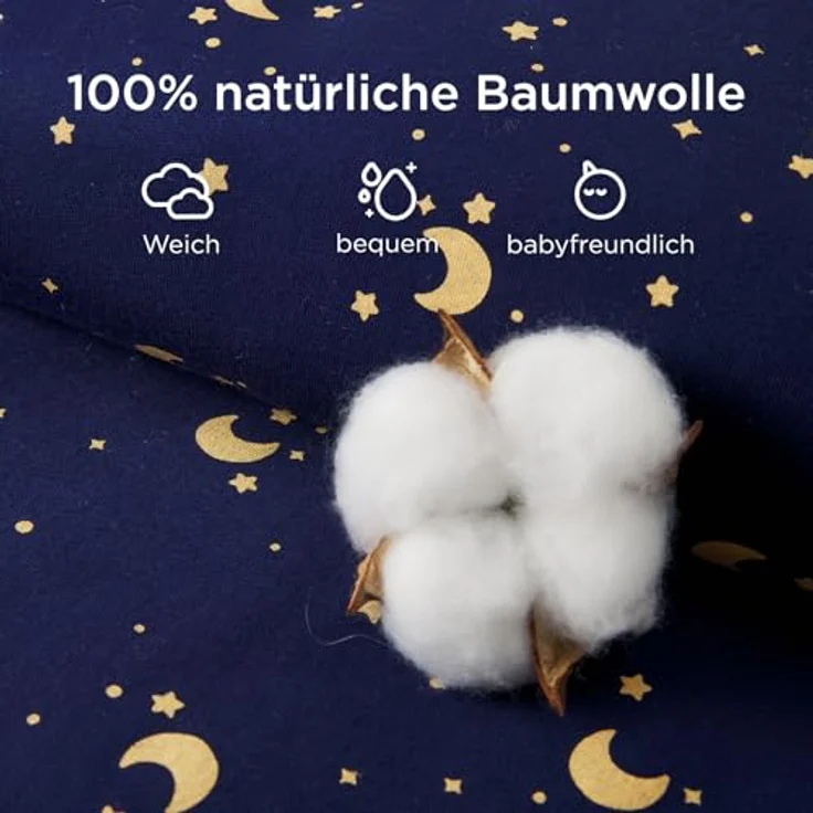 Duomiaomiao Baby Schlafsack mit Füßen 3.5 tog, winterschlafsack 100% Baumwolle Baby, Mädchen mit Schlafsack, Cartoon-Laub（der Mond die Sterne/65CM – Bild 6