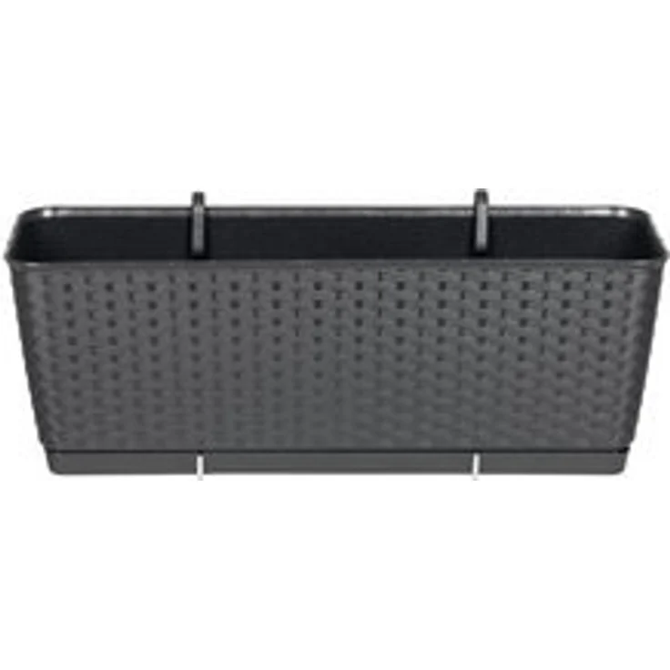 Kreher Balkonkasten Rattan-Balkontopf RATOLLA: 50 cm in Anthrazit – Bild 6